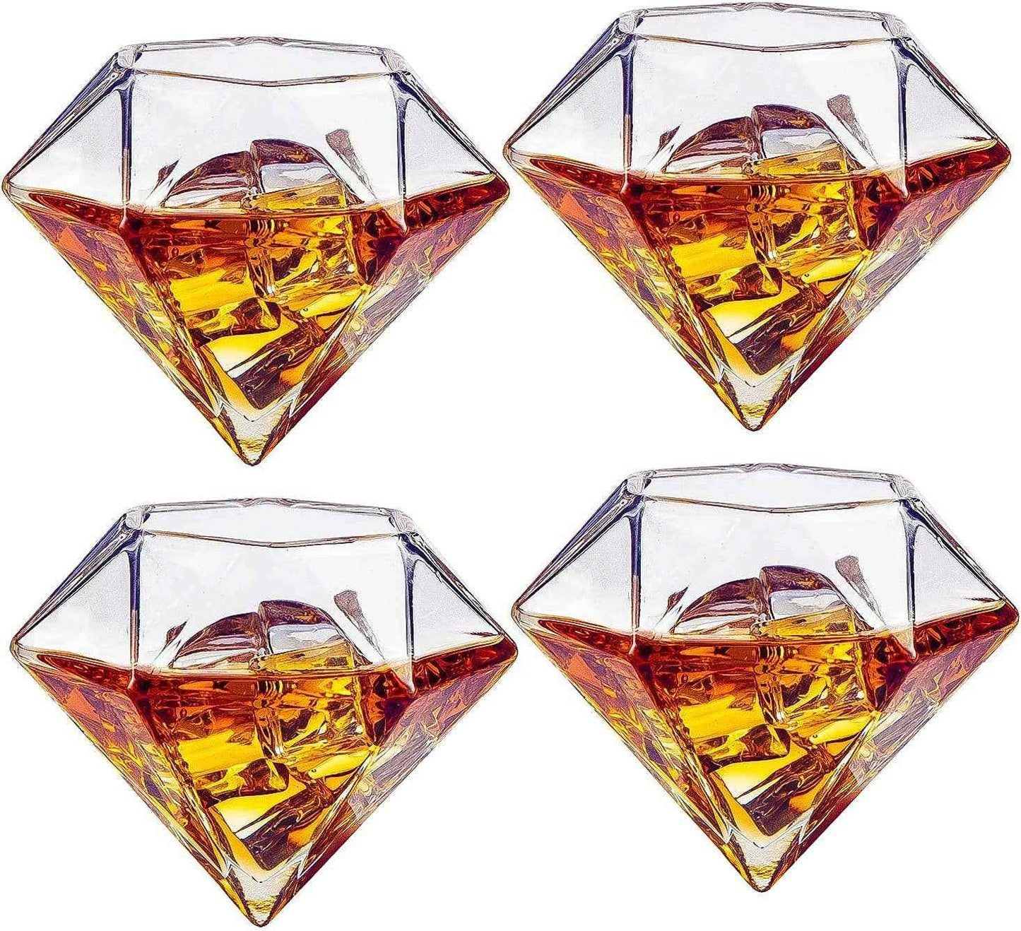 Diamond Whiskey Decanter with 2 Diamond Whiskey Glasses