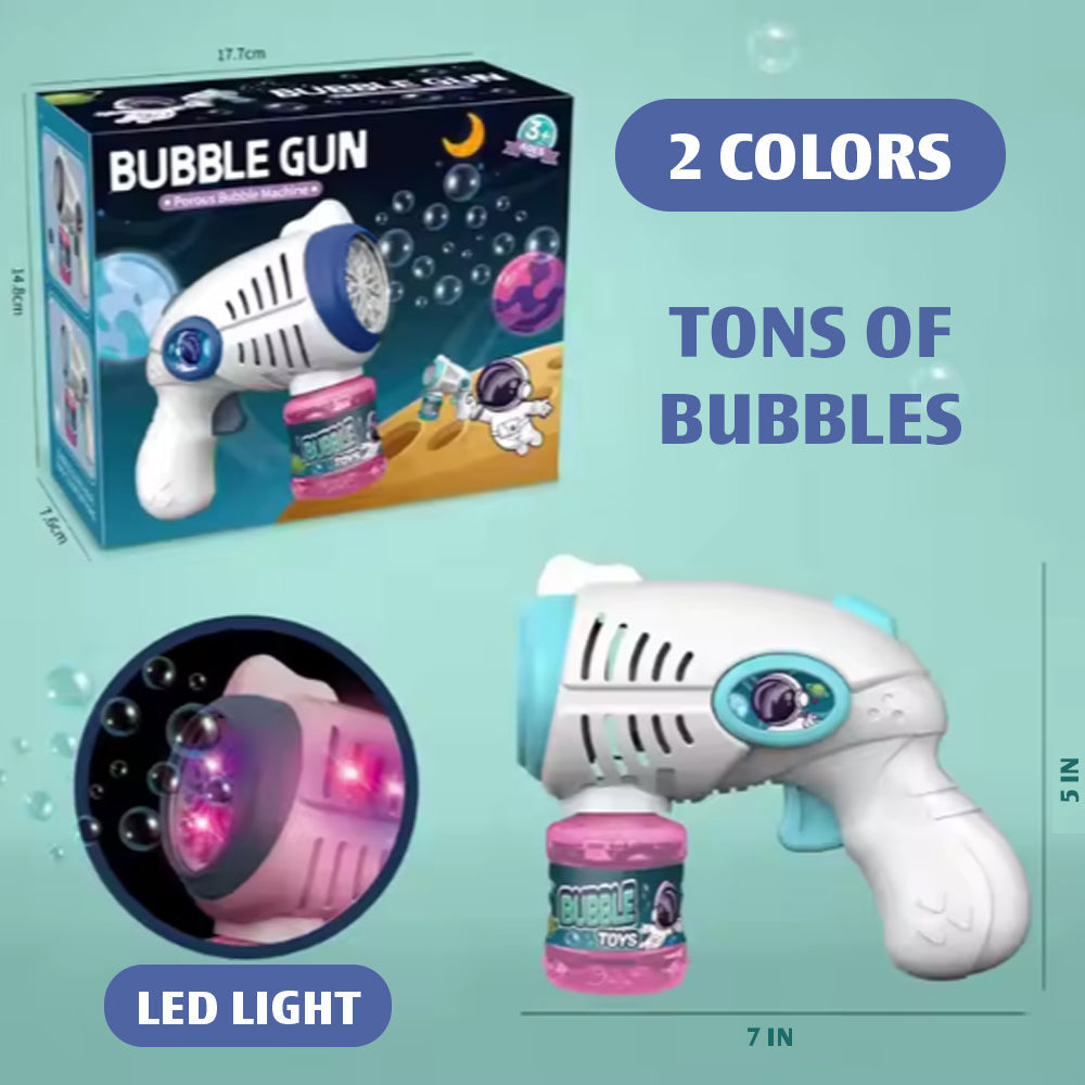 Blaster Bubble Blowing Toy Gun Tons of Bubbles LED Light Night or Day