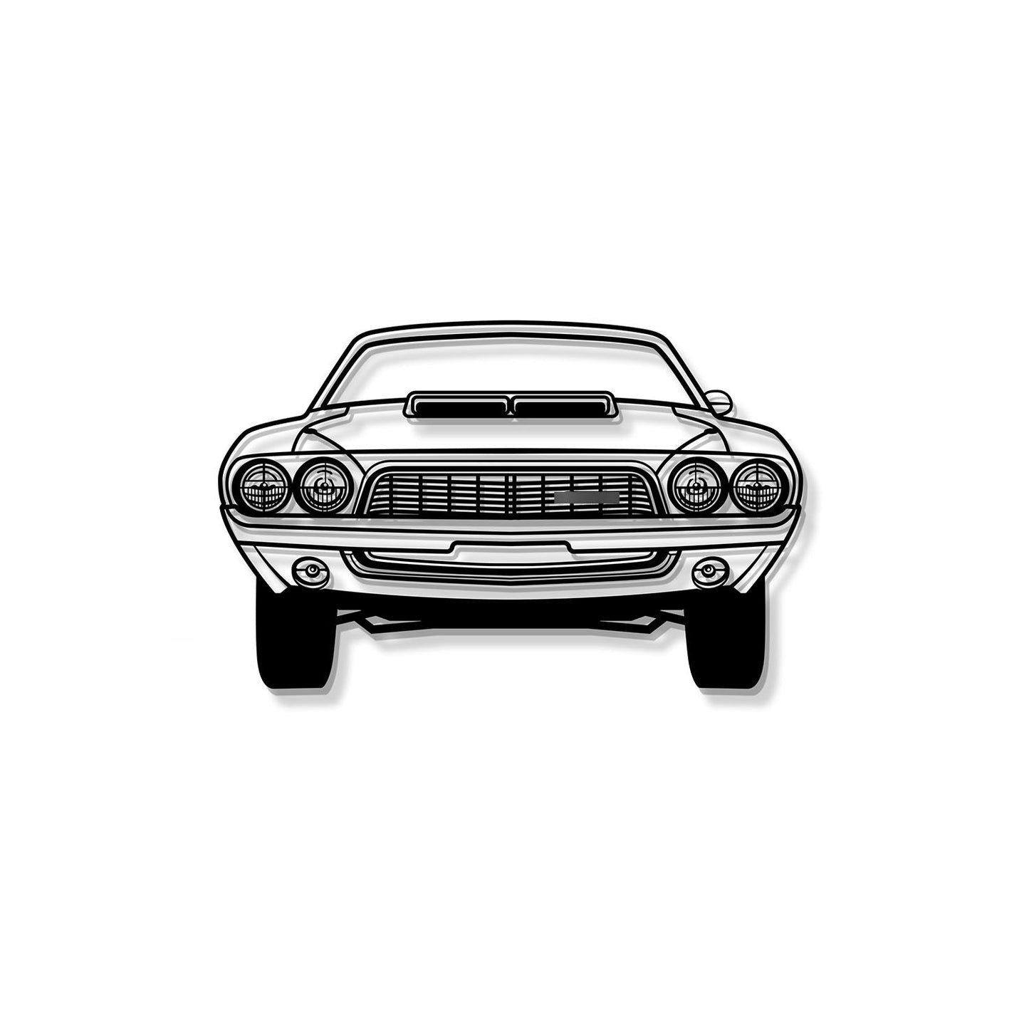 1972 Challenger Front View Metal Car Wall Art - MT1338