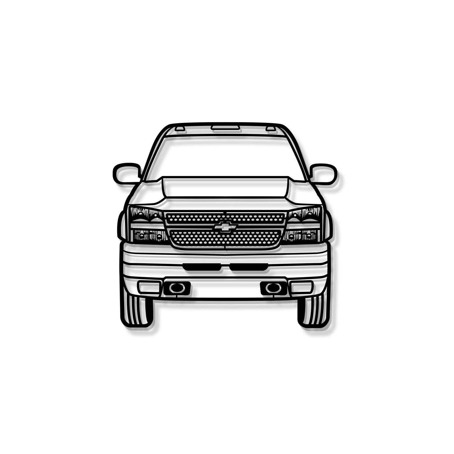 2007 Silverado Duramax 3500 Front View Metal Car Wall Art - MT1333