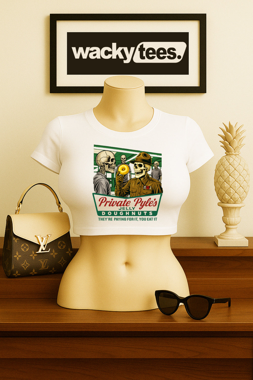 Private Gomer Pyles Jelly Doughnuts Full Metal Jacket 80s White Graphic Tee Shirt