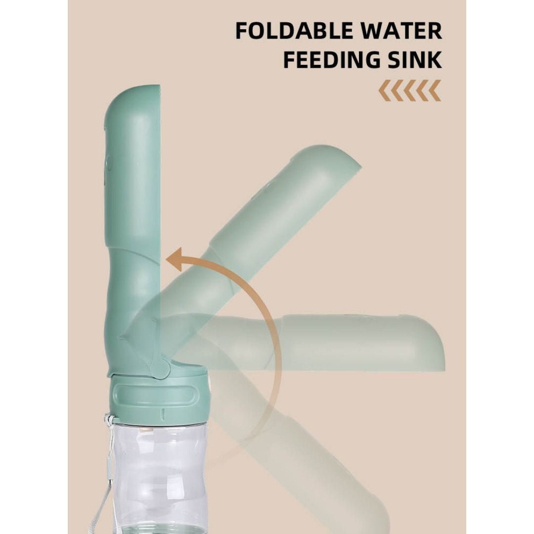 Travel Dog Water Bottle with Treat Holder – Leakproof & BPA-Free 350mL