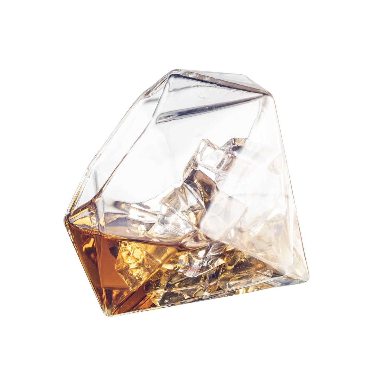 Diamond Whiskey Decanter with 2 Diamond Whiskey Glasses