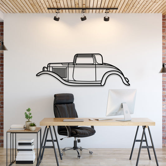 1932 De Luxe Five-Window Coup Metal Car Wall Art - MT0005