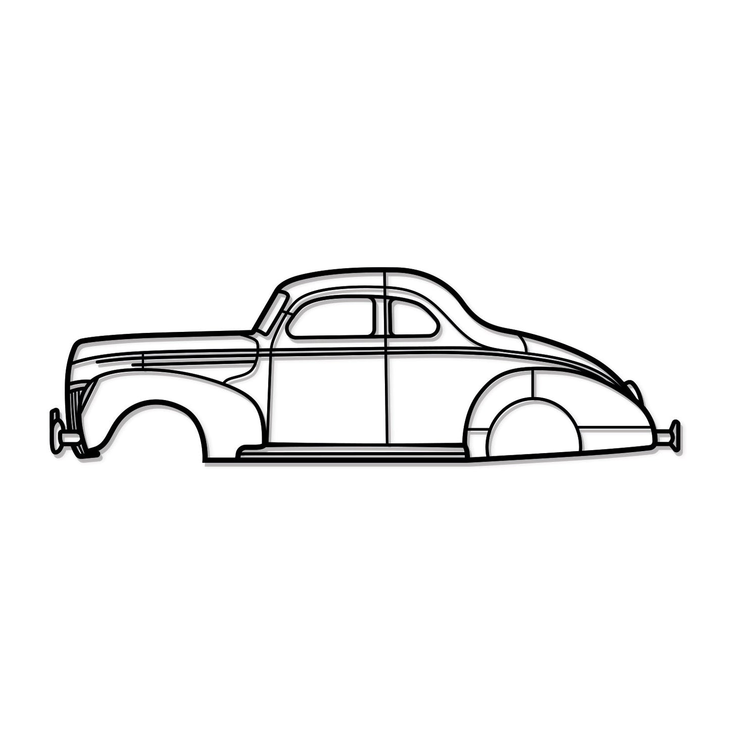 1940 De Luxe Coup Metal Car Wall Art - MT0008