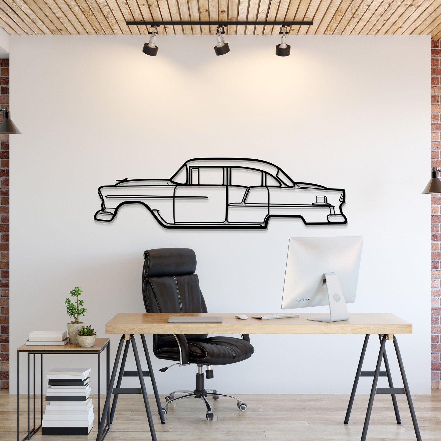 1955 Bel Air Metal Car Wall Art - MT0037