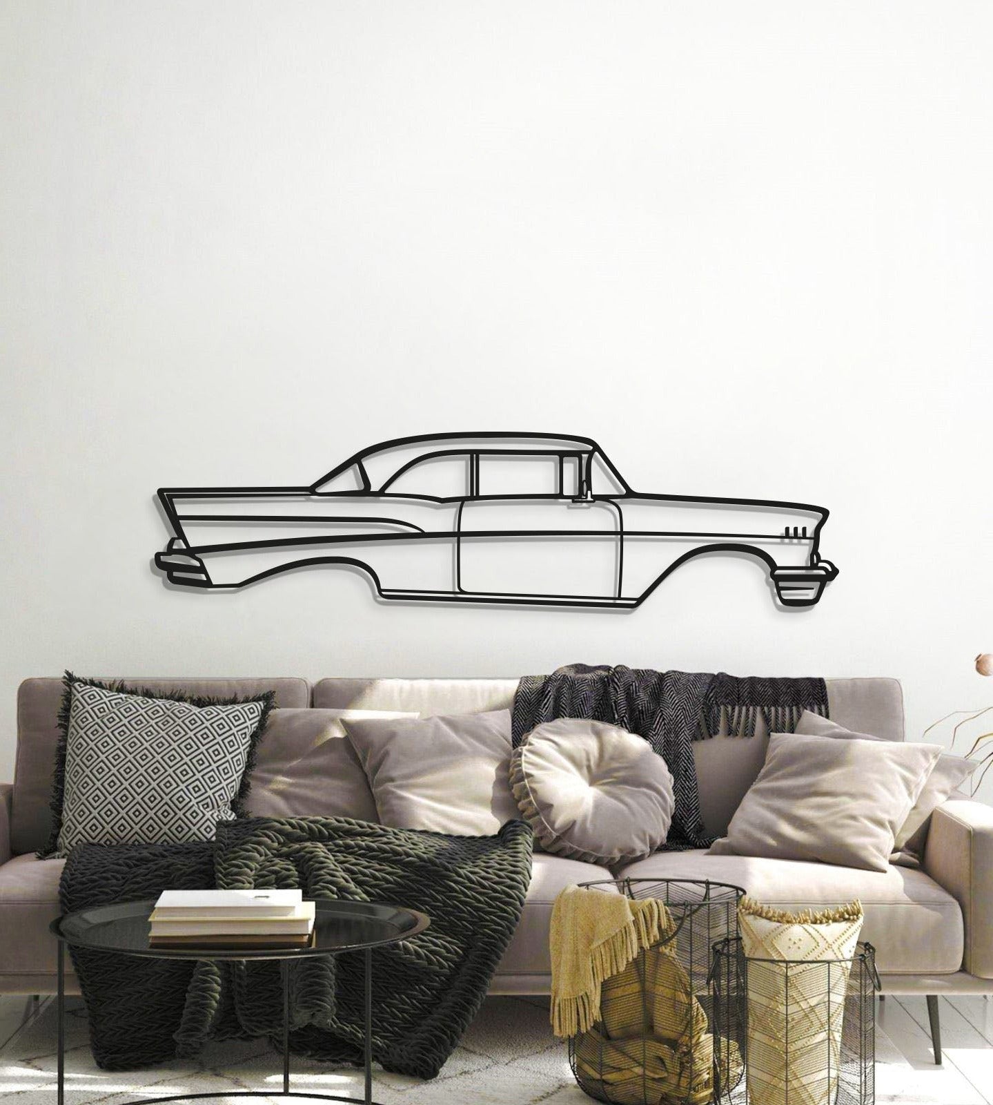 1957 Bel Air Coupe Metal Car Wall Art - MT0047