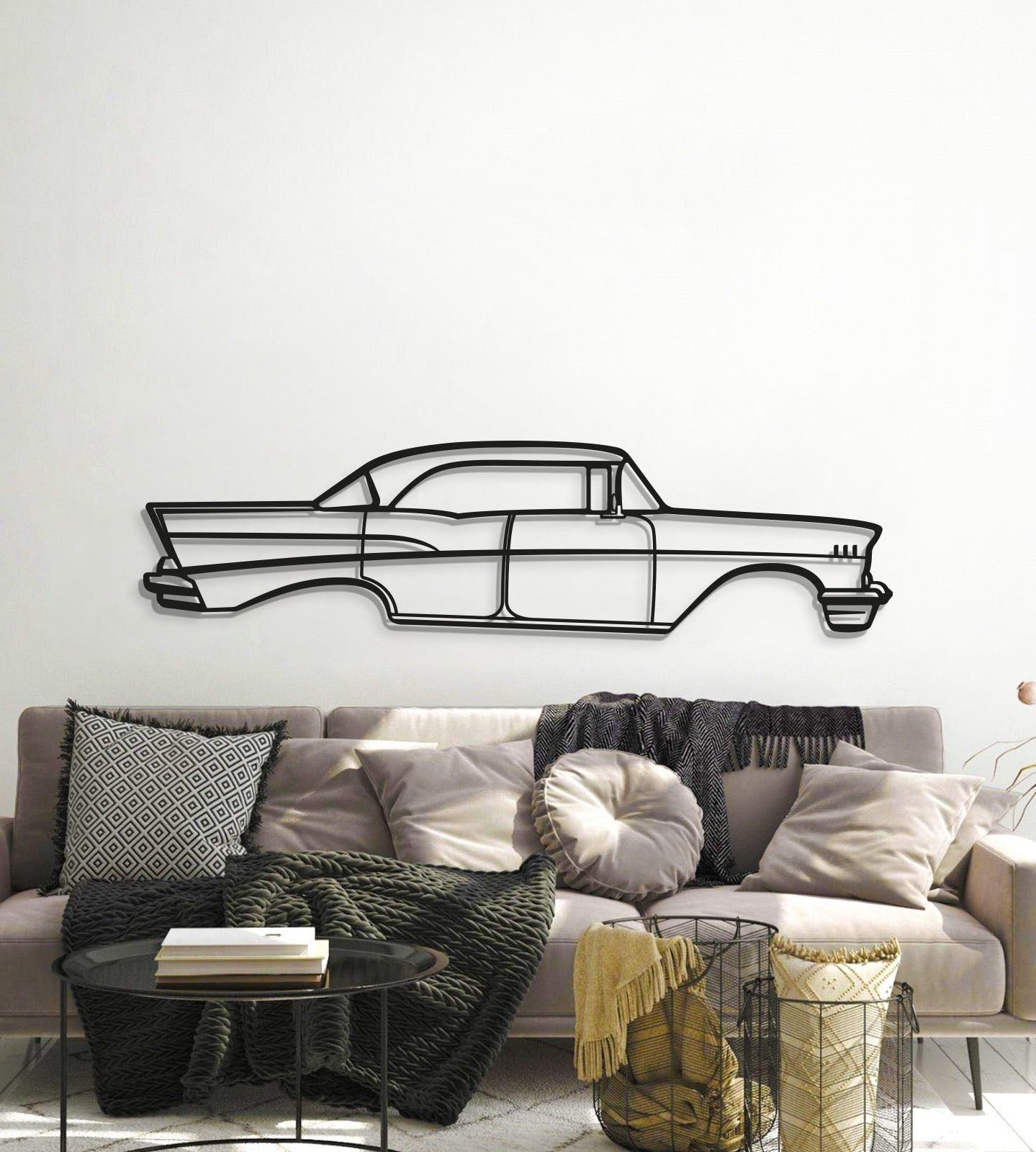 1957 Bel Air Sedan Metal Car Wall Art - MT0048