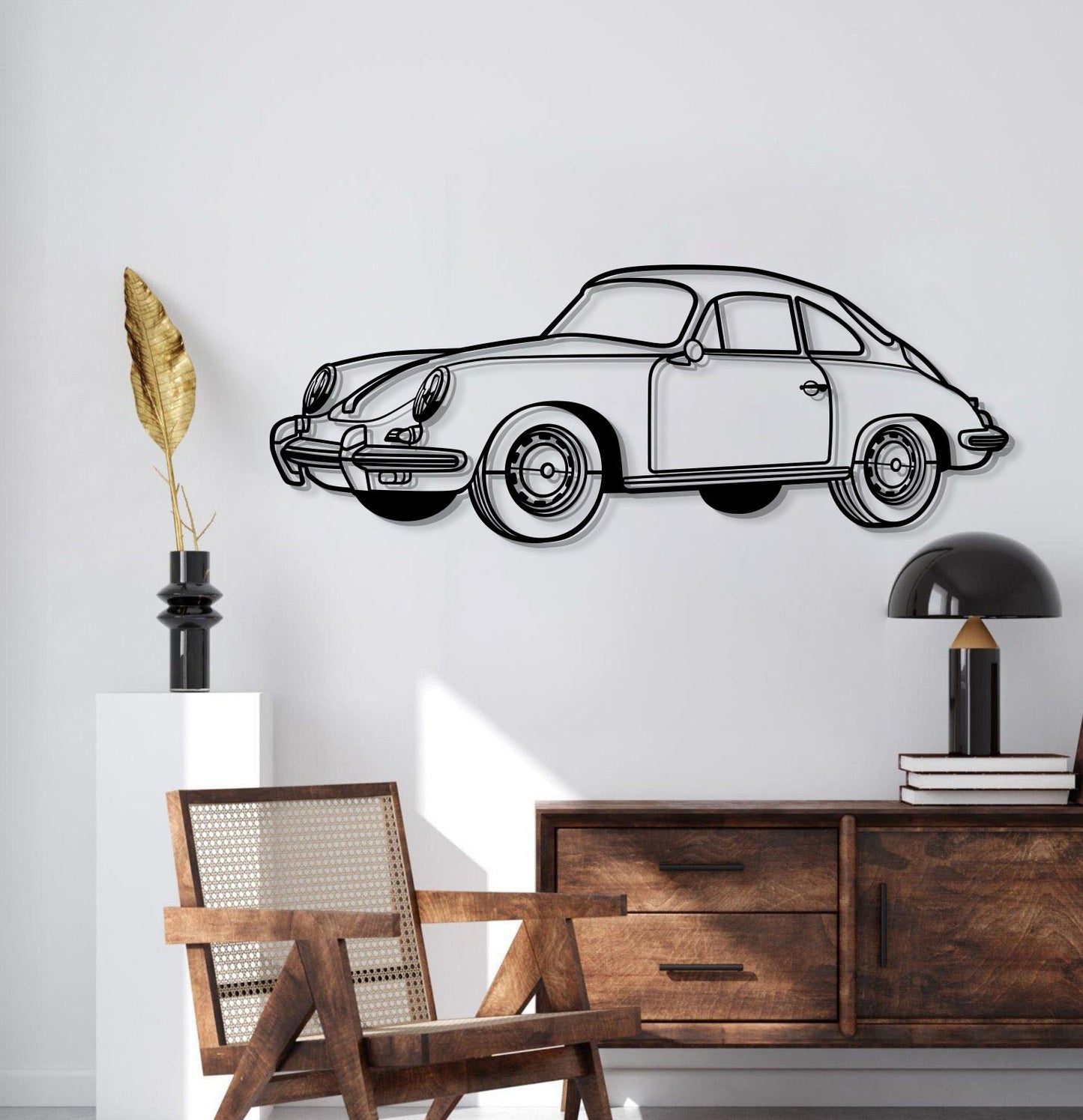 1964 356 SC Perspective Metal Car Wall Art - MT1286