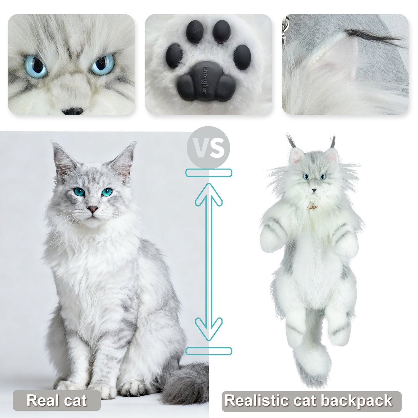 Silver Maine Coon Backpack-Majestic and Purrfect Companion