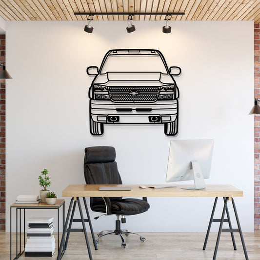 2007 Silverado Duramax 3500 Front View Metal Car Wall Art - MT1333