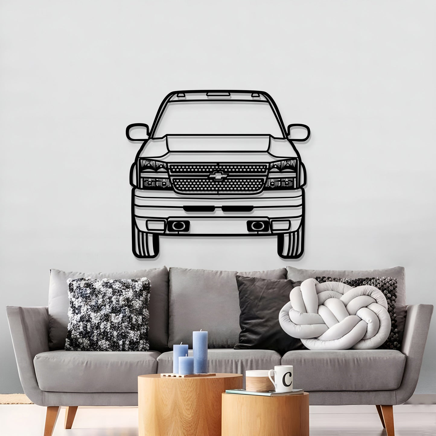 2007 Silverado Duramax 3500 Front View Metal Car Wall Art - MT1333