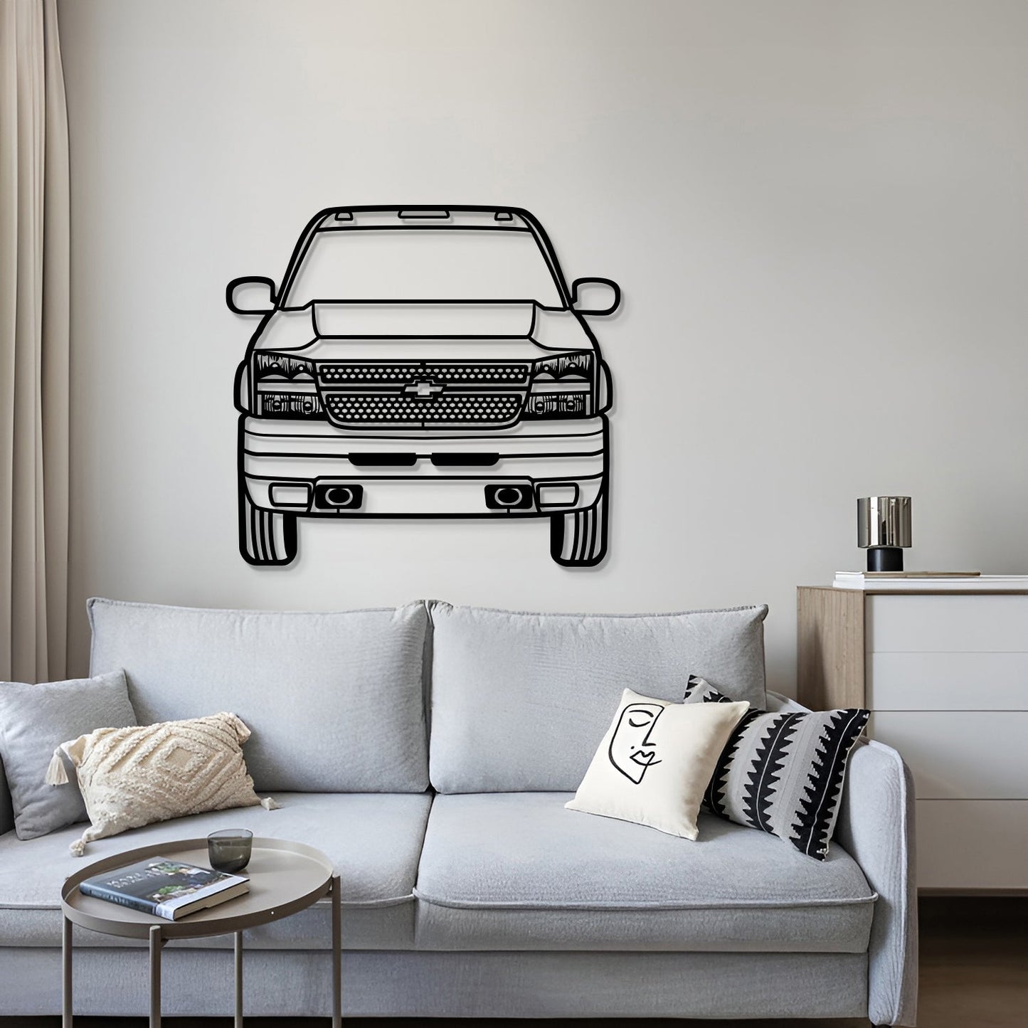 2007 Silverado Duramax 3500 Front View Metal Car Wall Art - MT1333