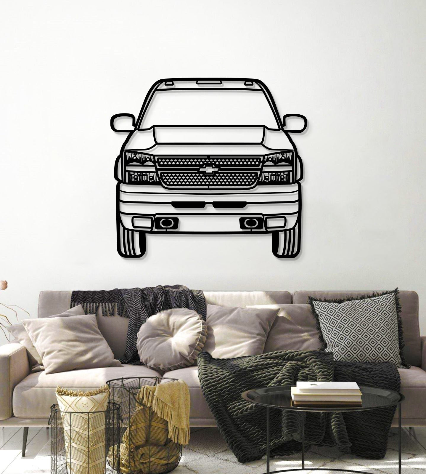 2007 Silverado Duramax 3500 Front View Metal Car Wall Art - MT1333