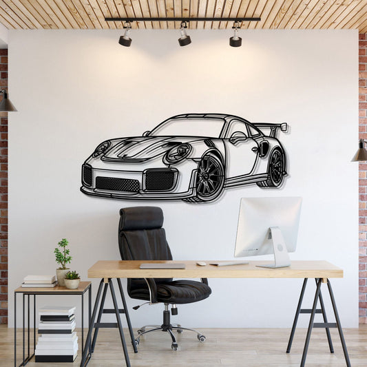 2018 911 GT2 RS Perspective Metal Car Wall Art - MT0461