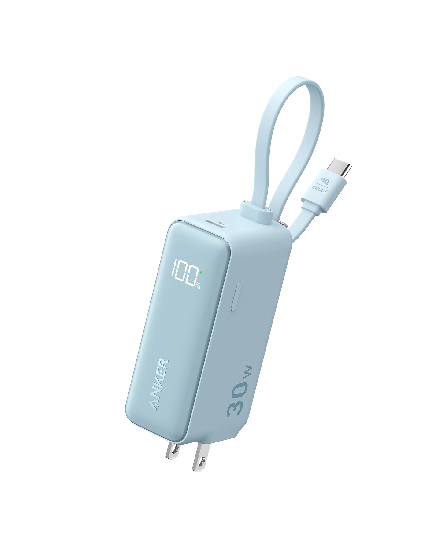 Anker Power Bank (30W, 5k,  Fusion, Built-In USB-C Cable)
