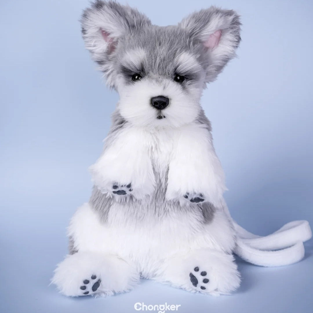 Schnauzer Backpack – Plush Dog Bag for Puppy Lovers & Kids