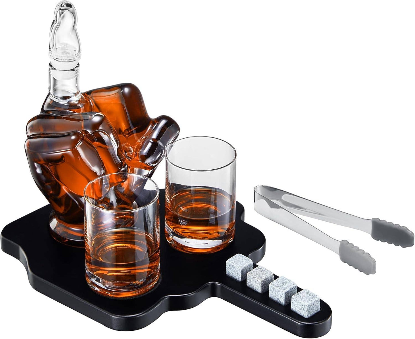 Middle Finger Whiskey Decanter Set with Glasses