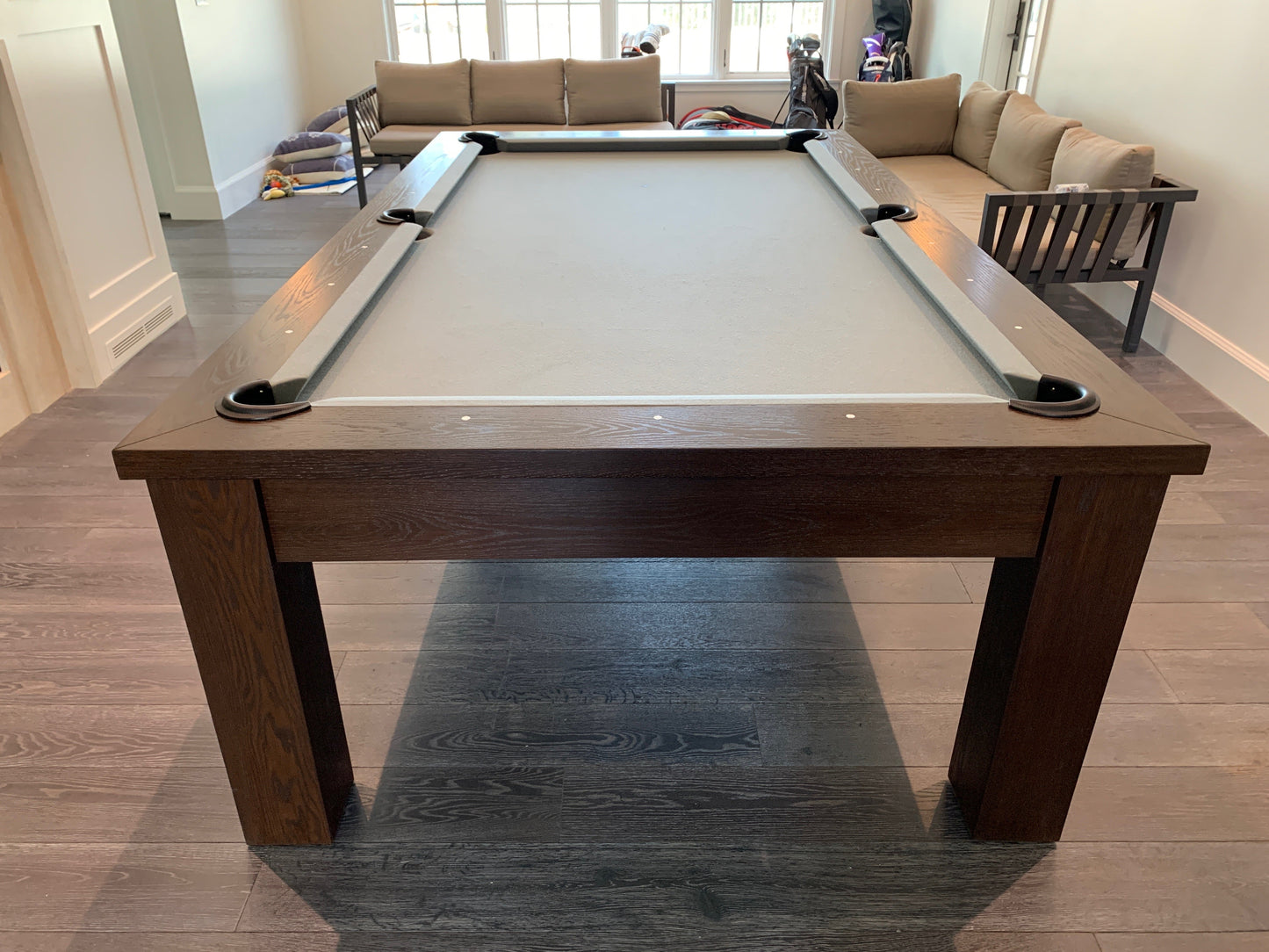 Retro Modern Pool Table Solid Oak