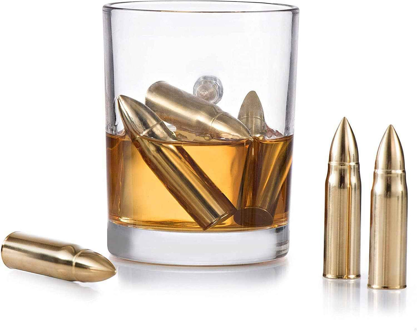 Set of 6 Gold Chilling Stones, and Ice Tong  in Gift Box