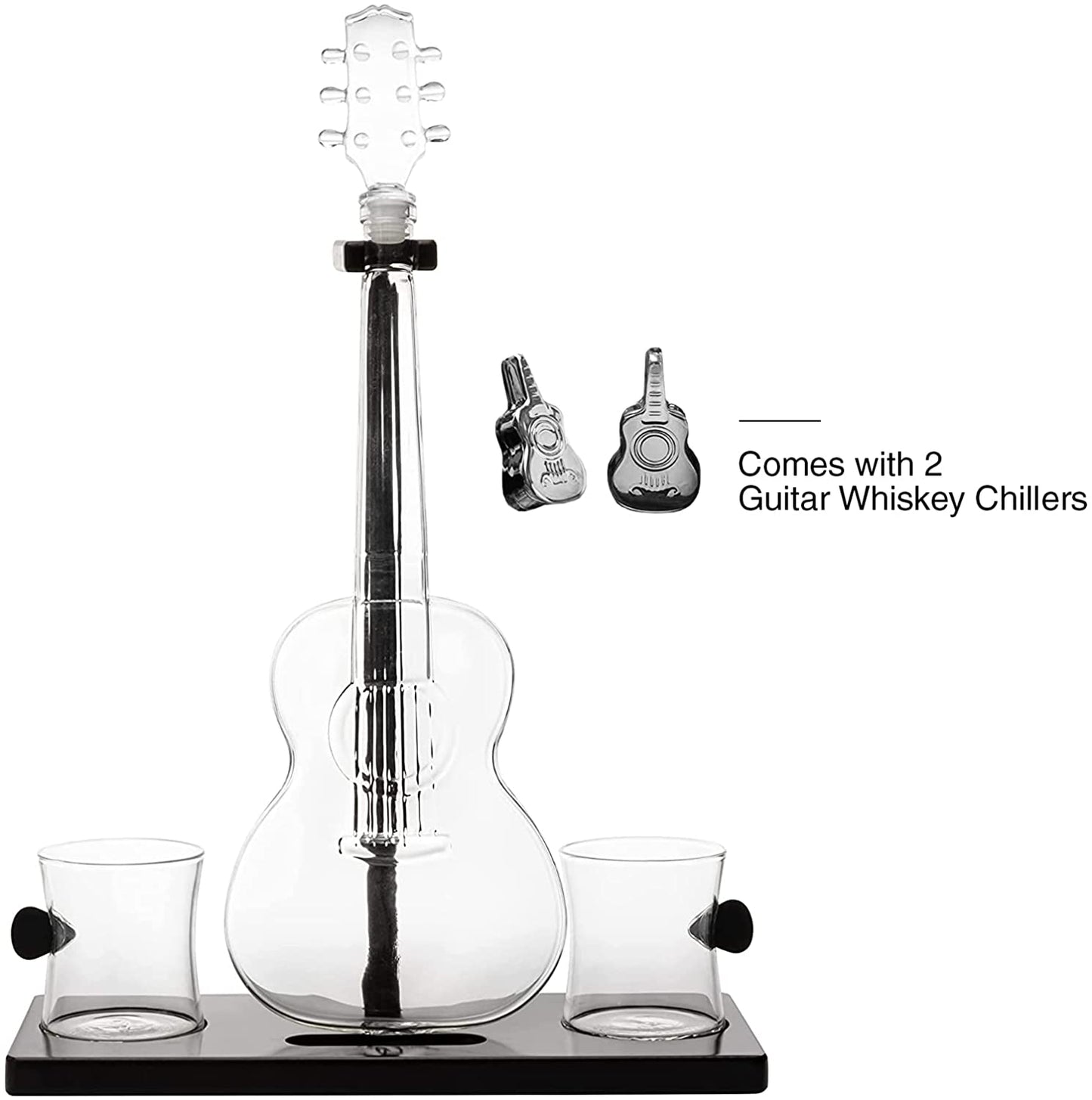Guitar Whiskey Decanter with 2 Glasses