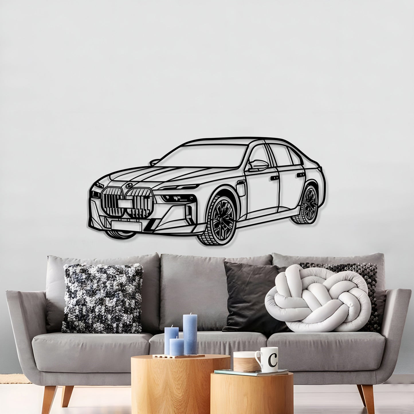 M760 XDrive Limousine Perspective Metal Car Wall Art  MT1244