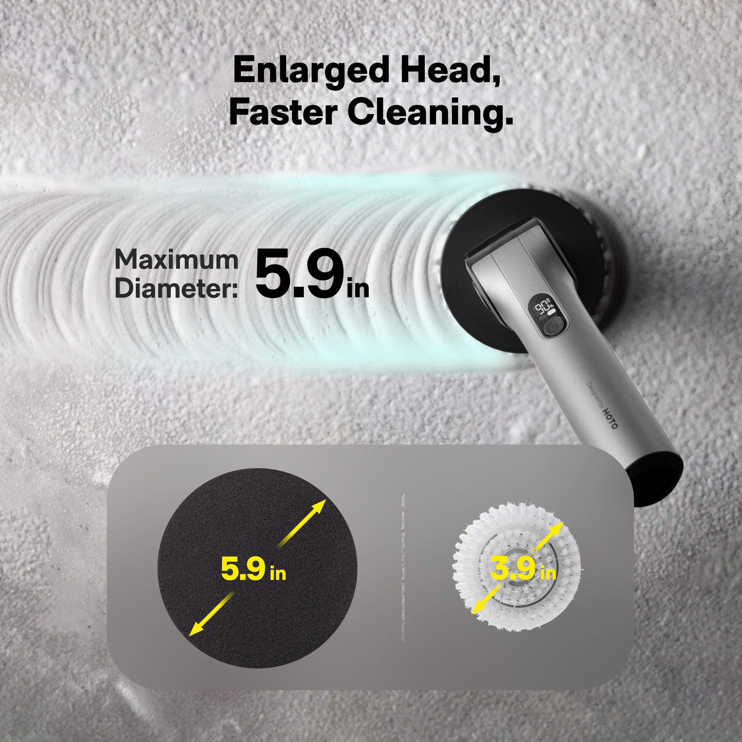 HOTO Flexi™ Cordless Spin Scrubber