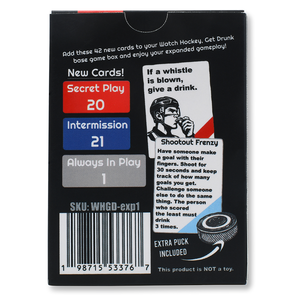 Secrets and Shootouts EXPANSION PACK for Watch Hockey, Get Drunk