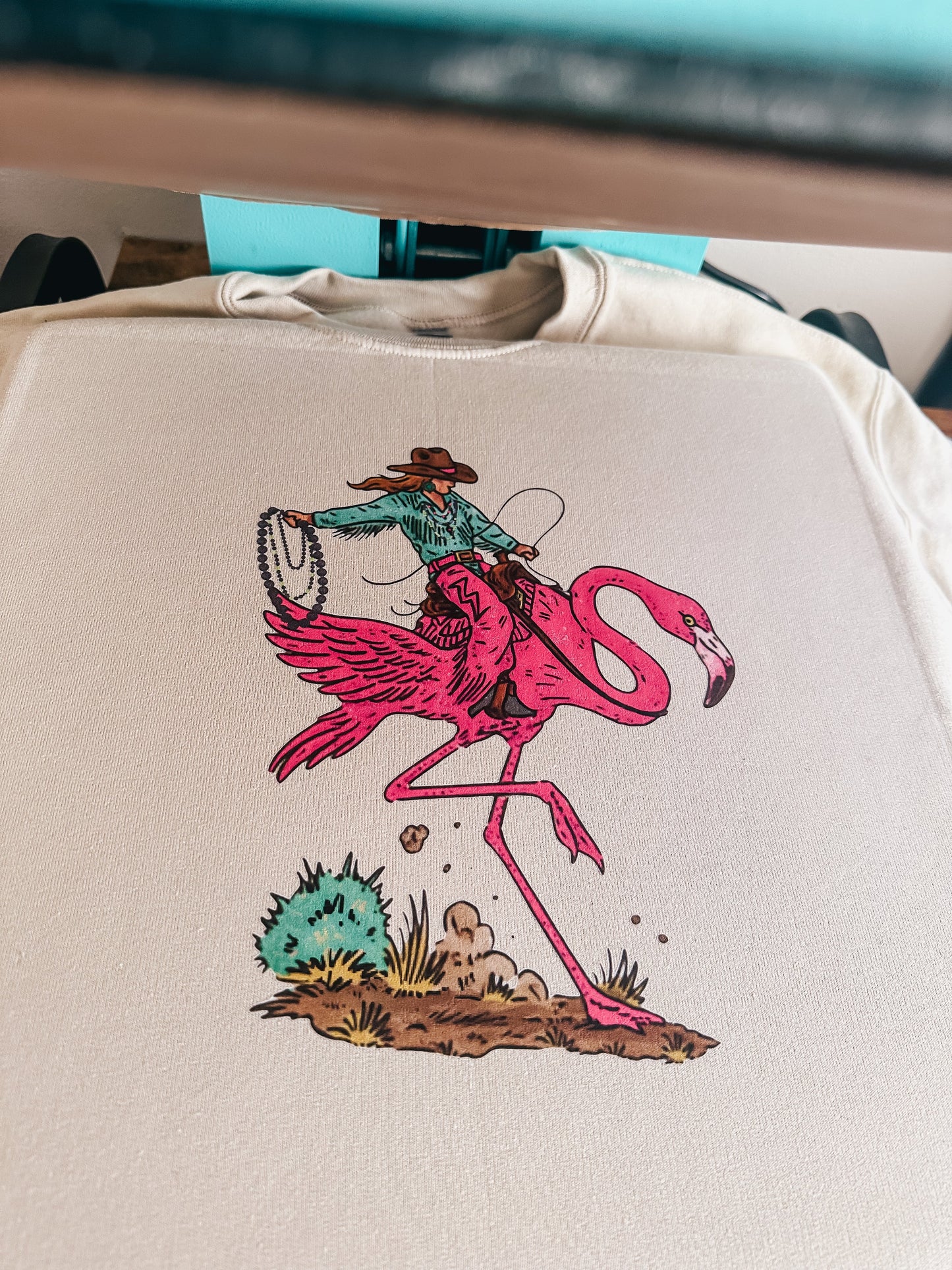 Buckin Flamingo Crewneck