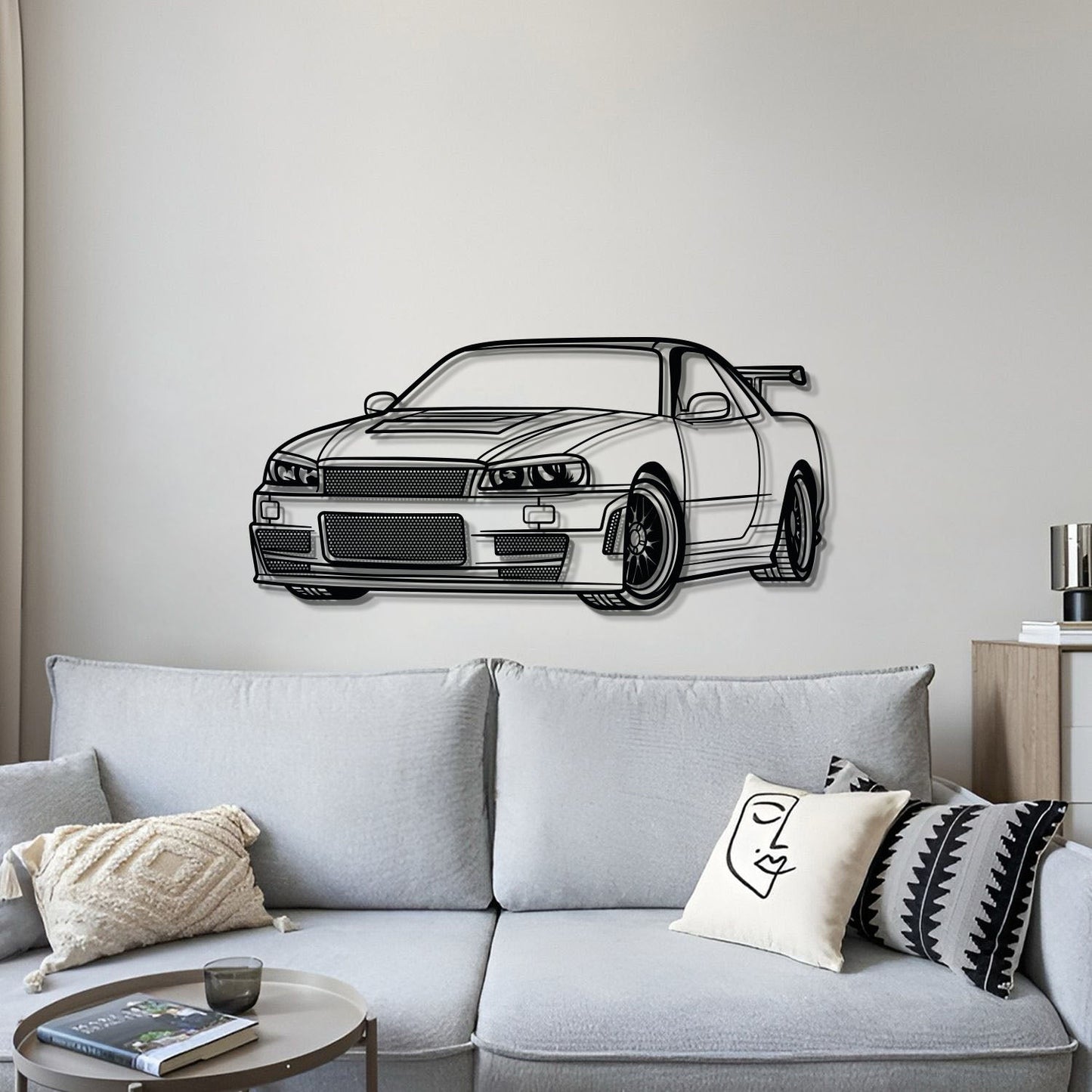 GT-R R34 Perspective Metal Car Wall Art - MT0457