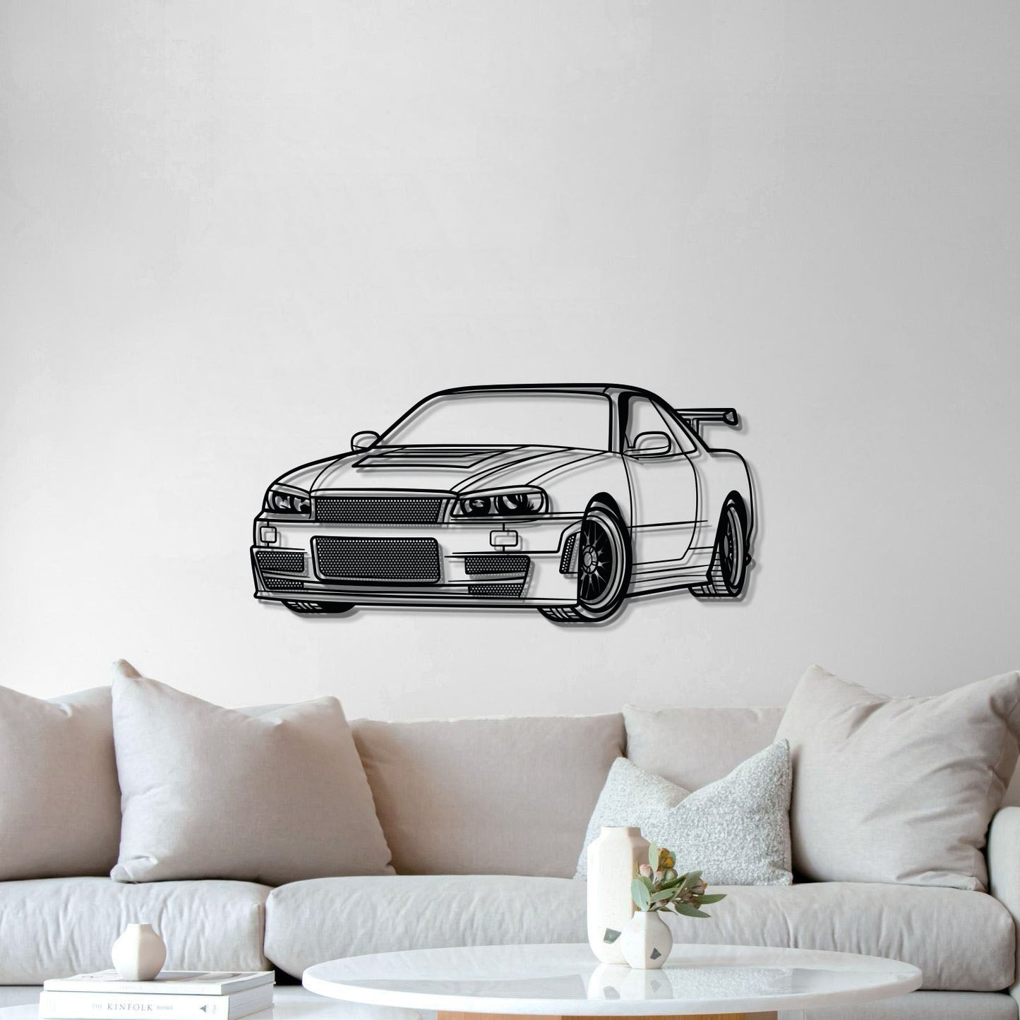 GT-R R34 Perspective Metal Car Wall Art - MT0457
