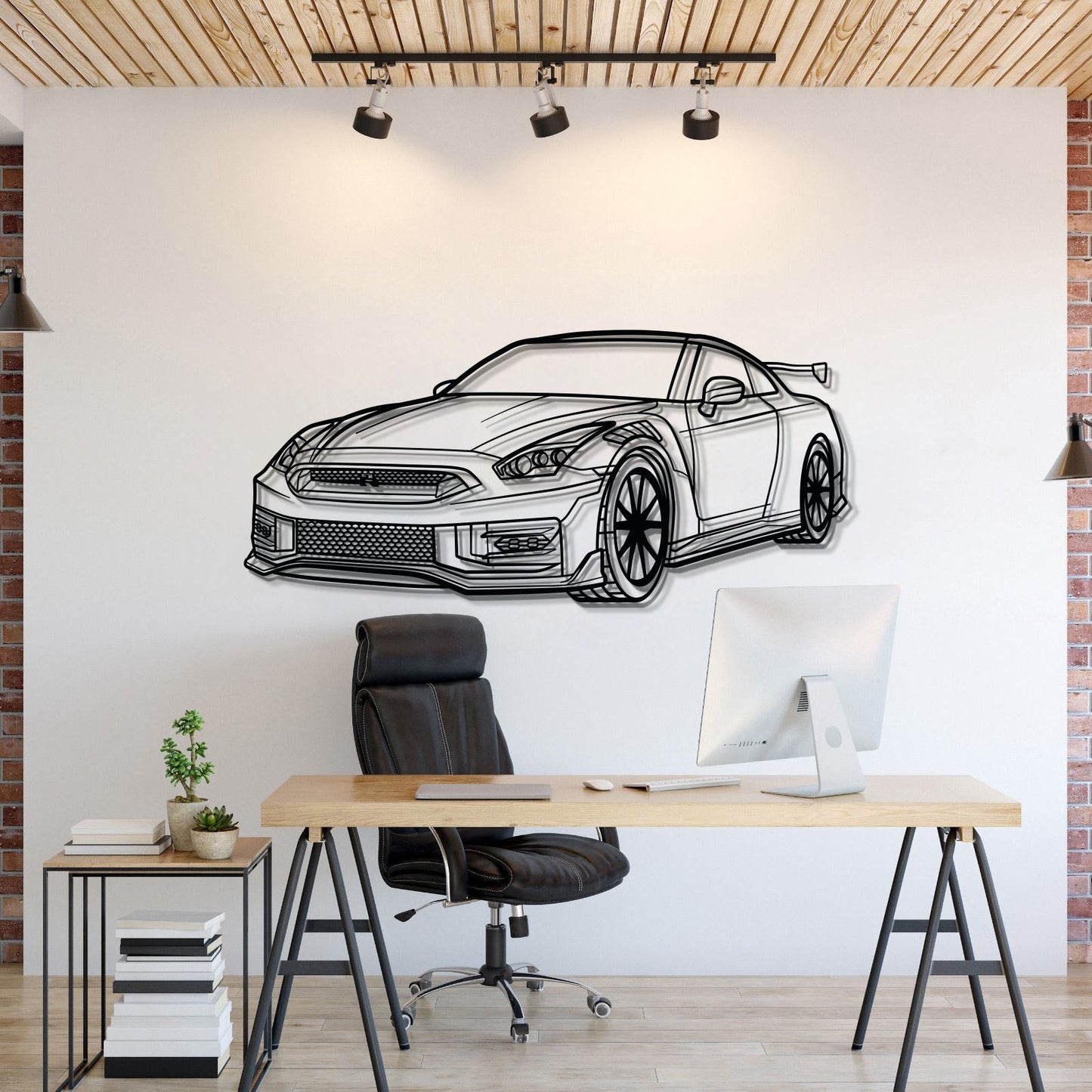 GT-R R35 Perspective Metal Car Wall Art - MT0458
