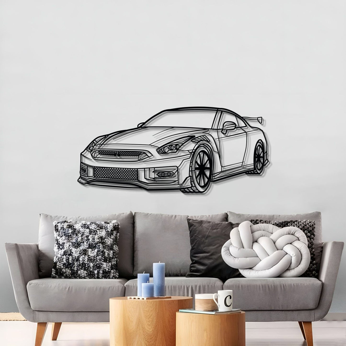 GT-R R35 Perspective Metal Car Wall Art - MT0458