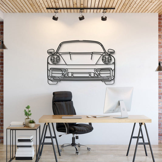 911 Model 992 Front View Metal Car Wall Art - MT0865