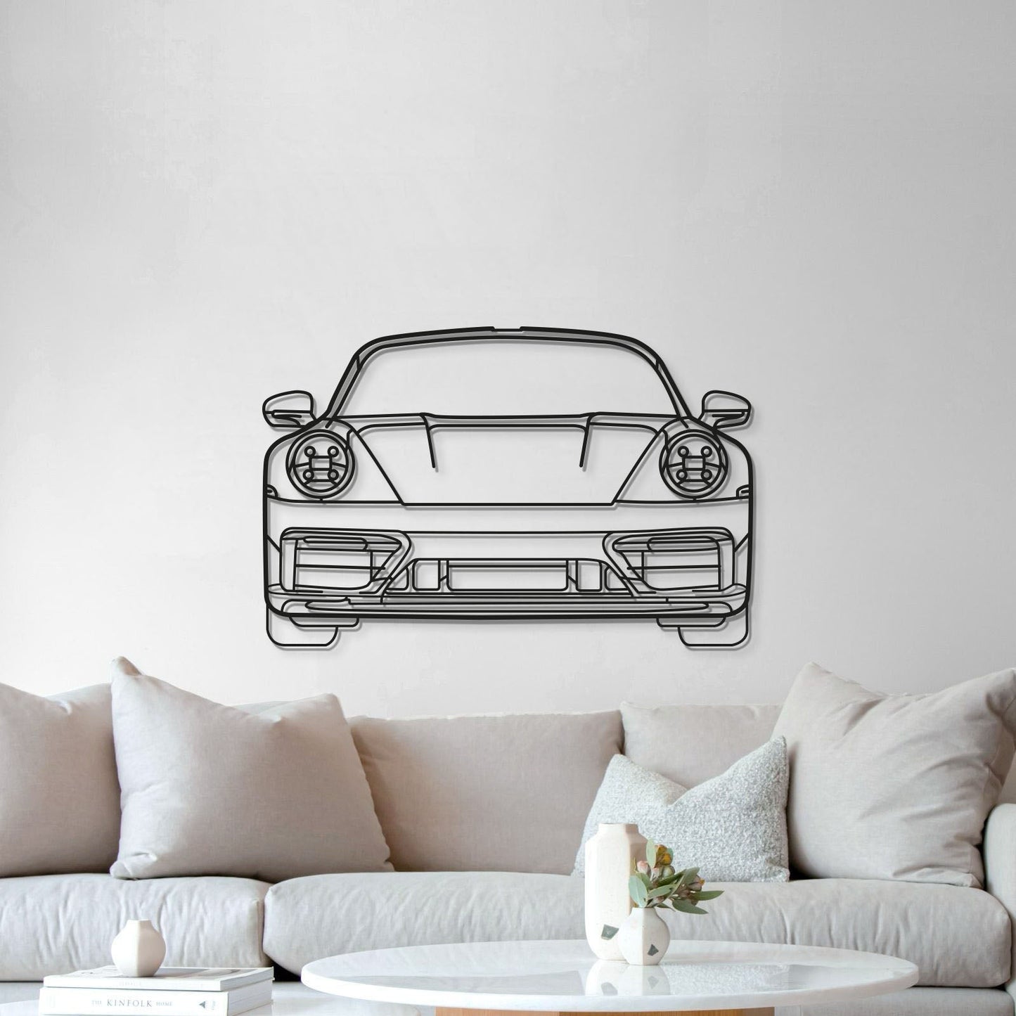 911 Model 992 Front View Metal Car Wall Art - MT0865