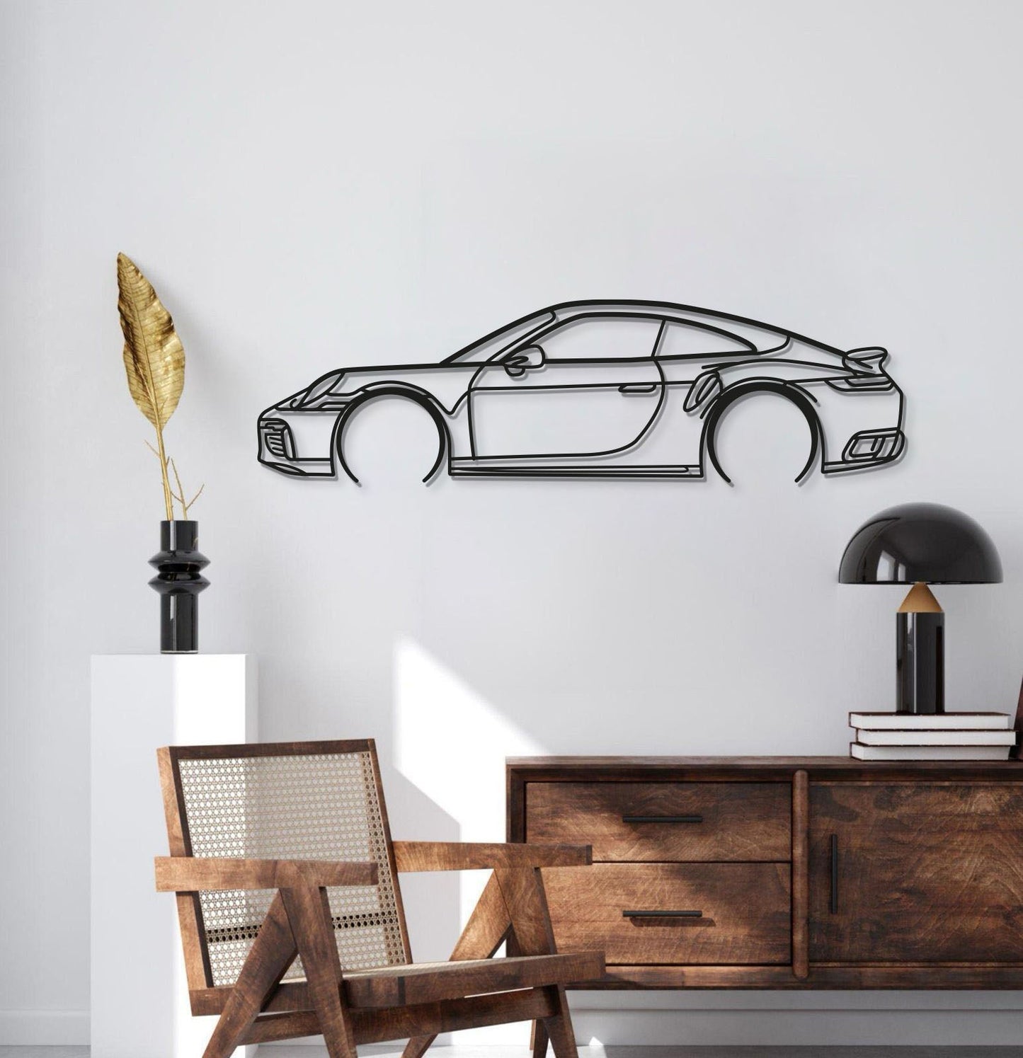 911 Turbo S Model 992 Detailed Metal Car Wall Art - MT0877