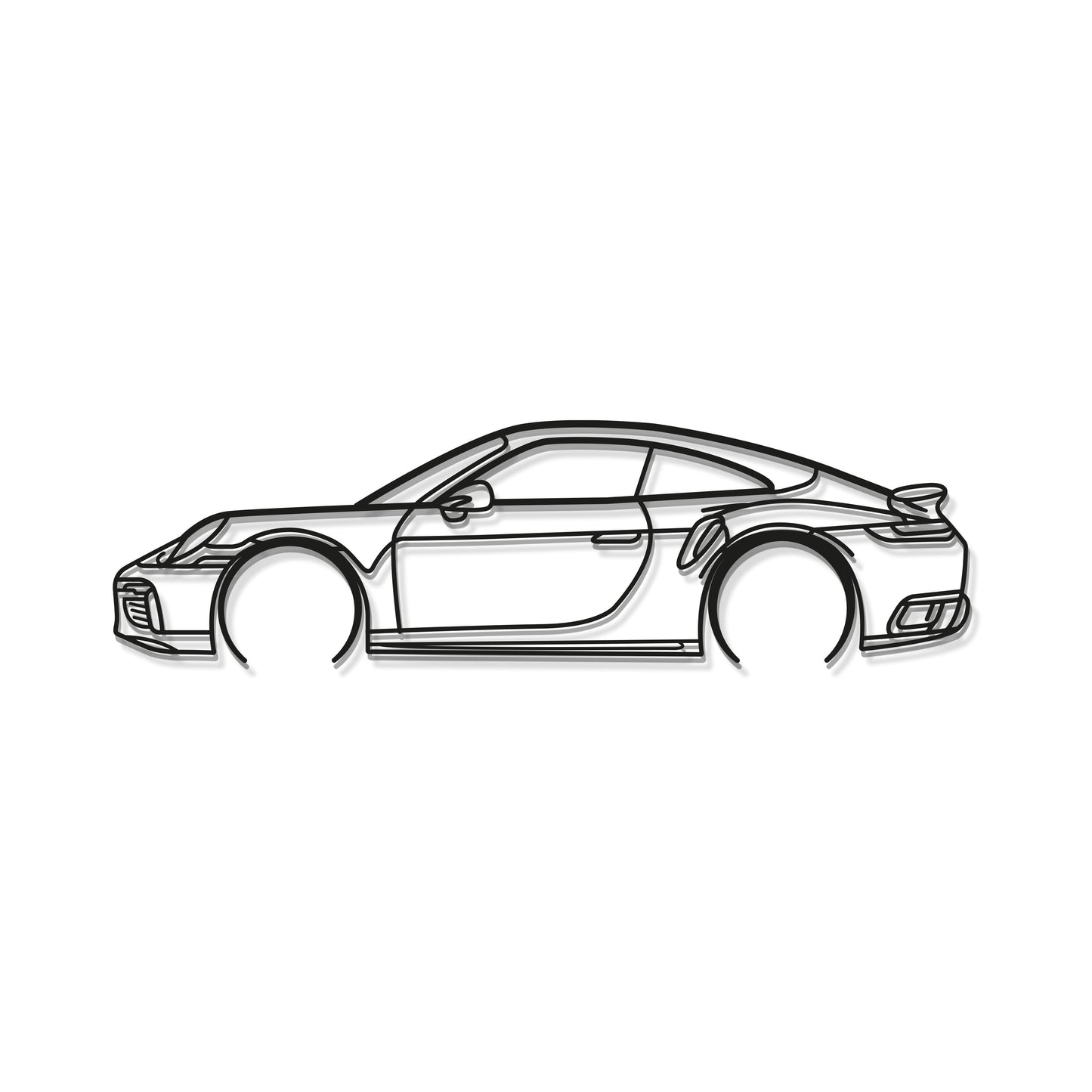 911 Turbo S Model 992 Detailed Metal Car Wall Art - MT0877