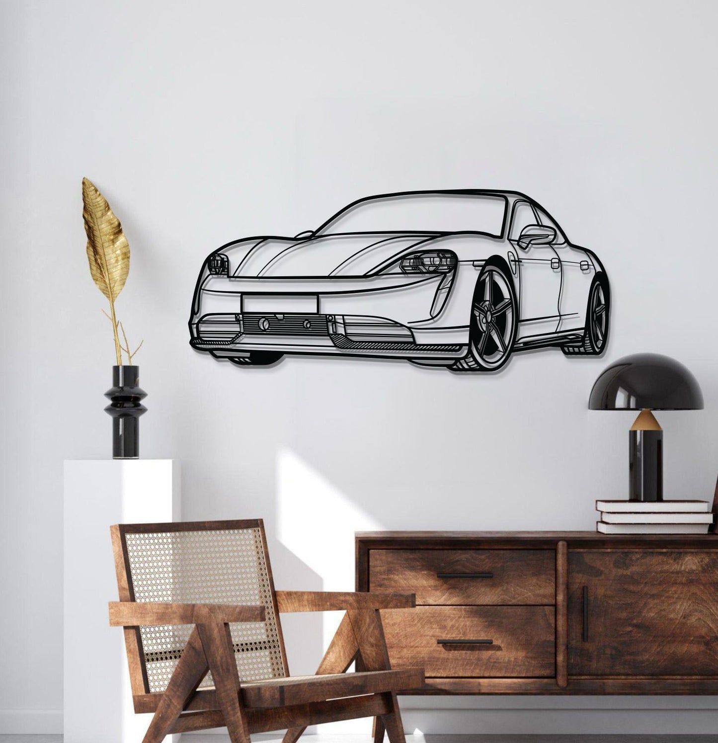 Taycan Perspective Metal Car Wall Art - MT1133
