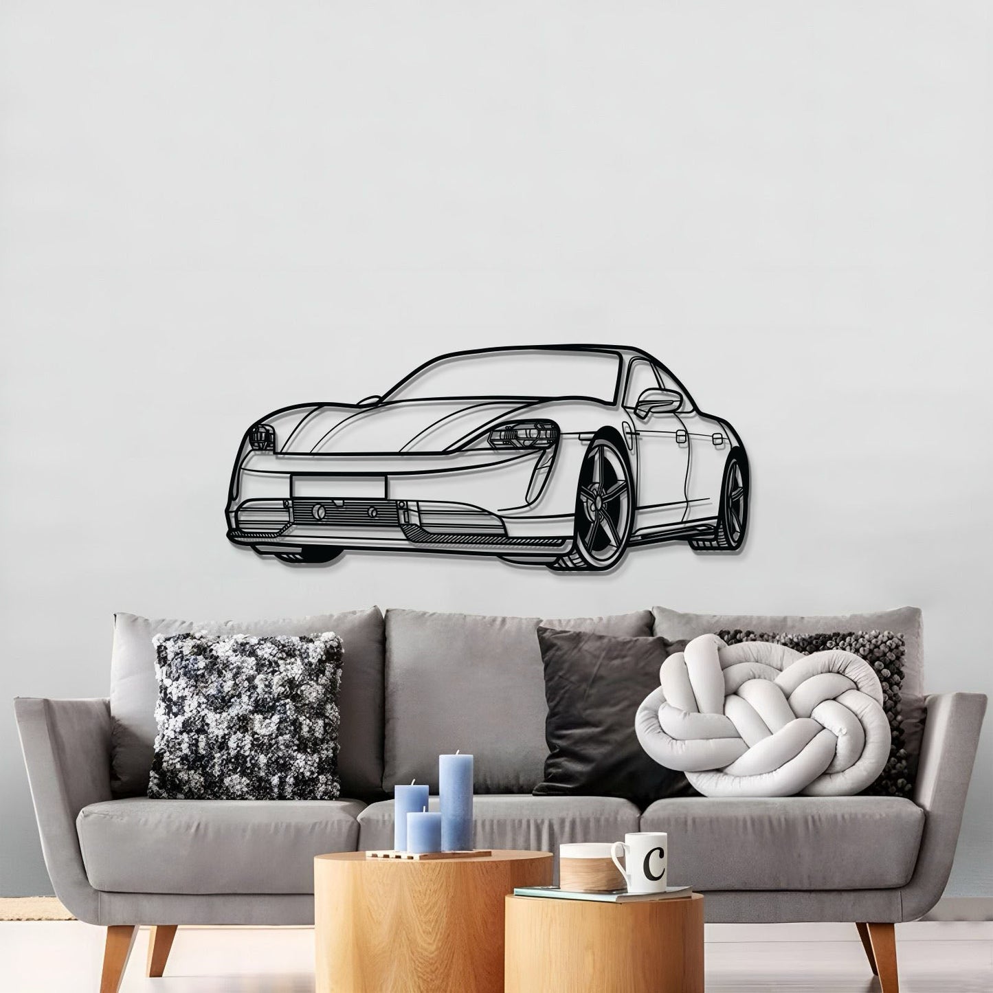 Taycan Perspective Metal Car Wall Art - MT1133