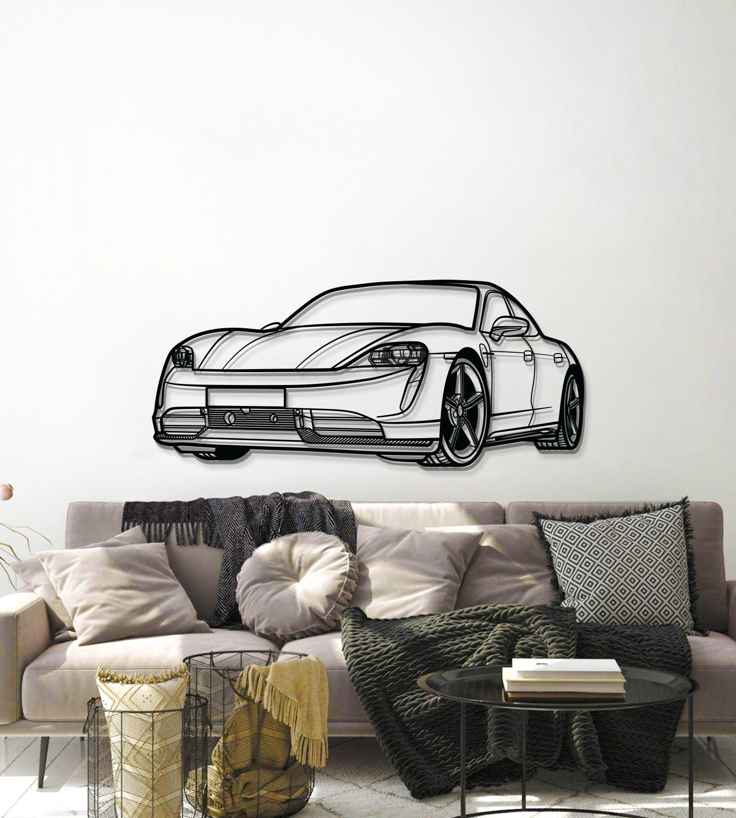 Taycan Perspective Metal Car Wall Art - MT1133