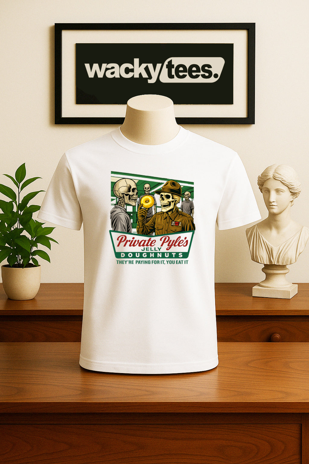 Private Gomer Pyles Jelly Doughnuts Full Metal Jacket  80s White Graphic Tee Shirt