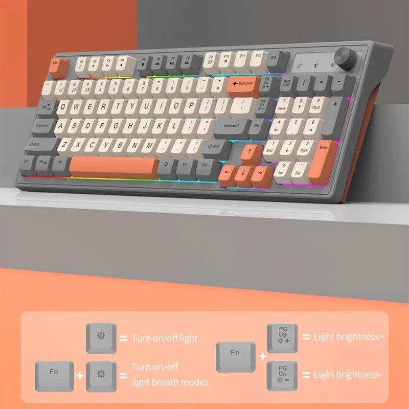 98-key Wireless Keyboard Rainbow Light