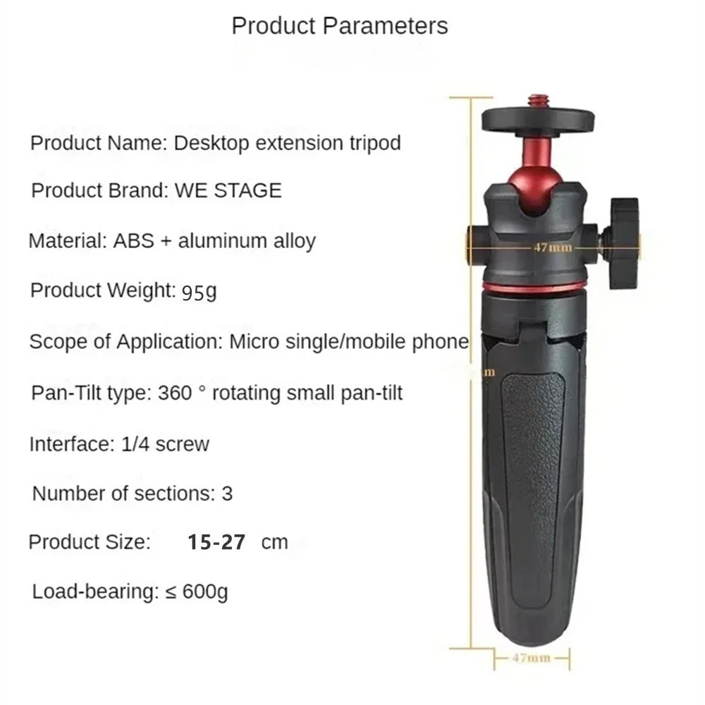 FGCLSY Extension Pole Tripod, Mini Selfie Stick Tripod Stand Handle Grip