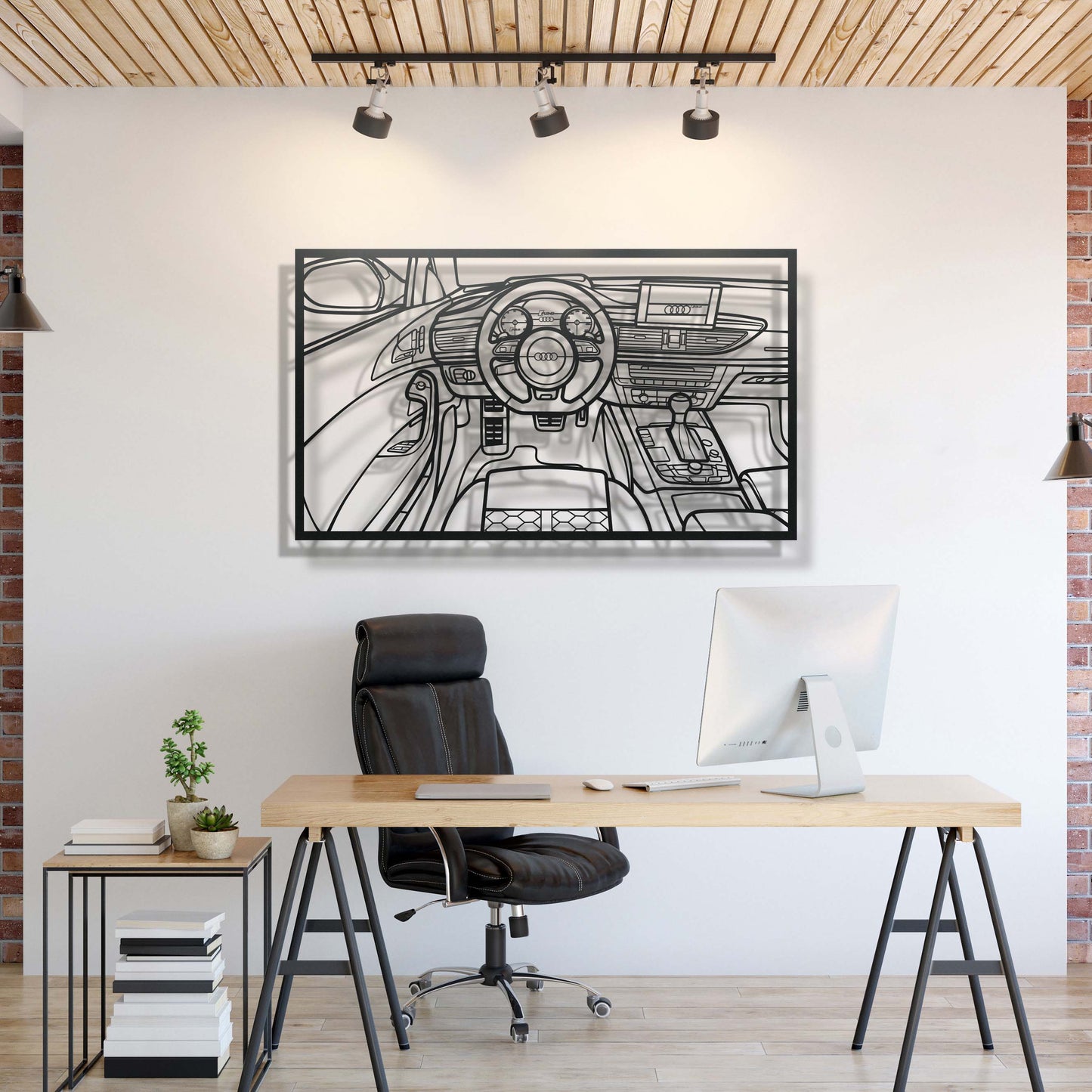 RS6 Avant Driver's Cockpit Metal Frame Wall Art - MT1472