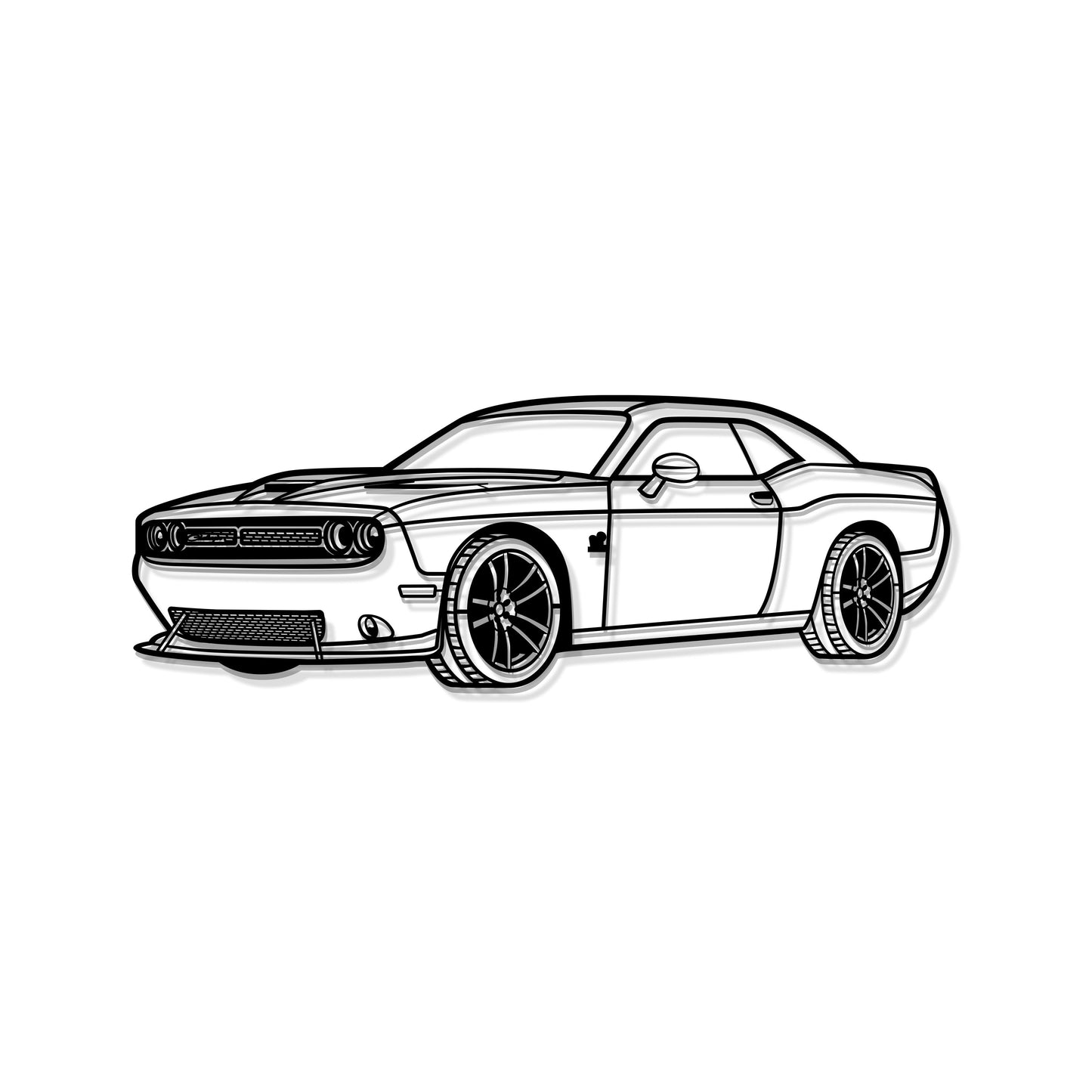 2019 Challenger SRT Perspective Metal Car Wall Art - MT1261