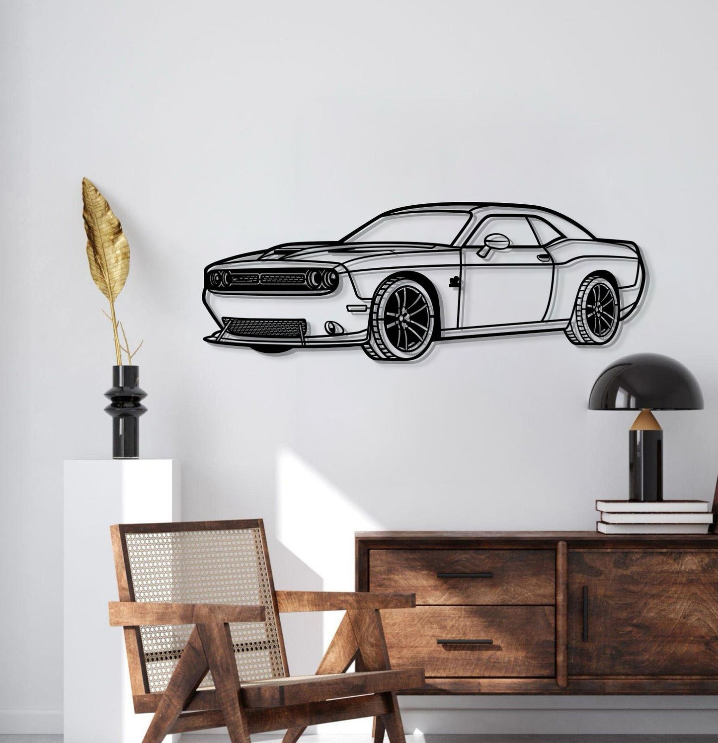 2019 Challenger SRT Perspective Metal Car Wall Art - MT1261