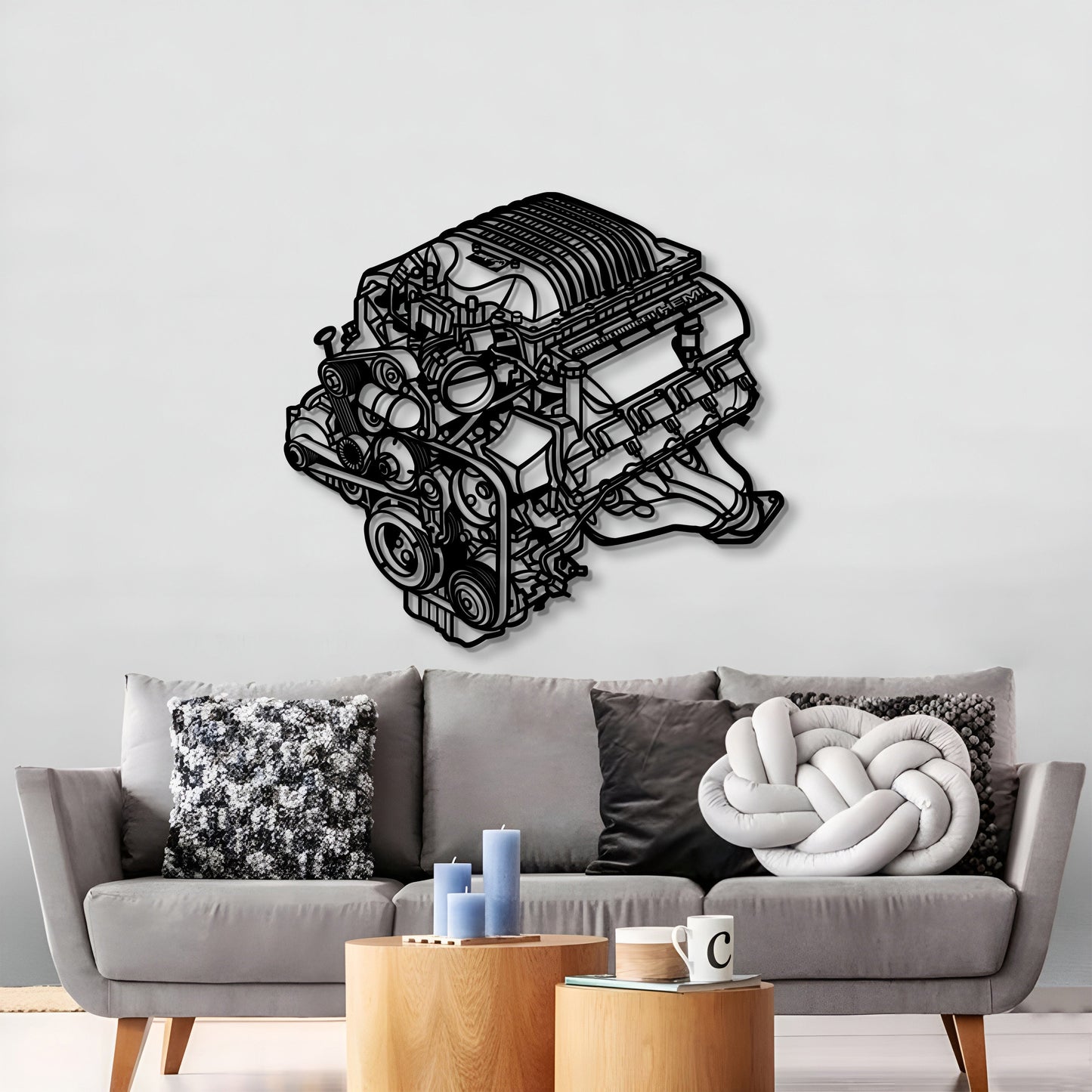 2018 Challenger HEMI Metal Engine Block Wall Art - MTEB-0002