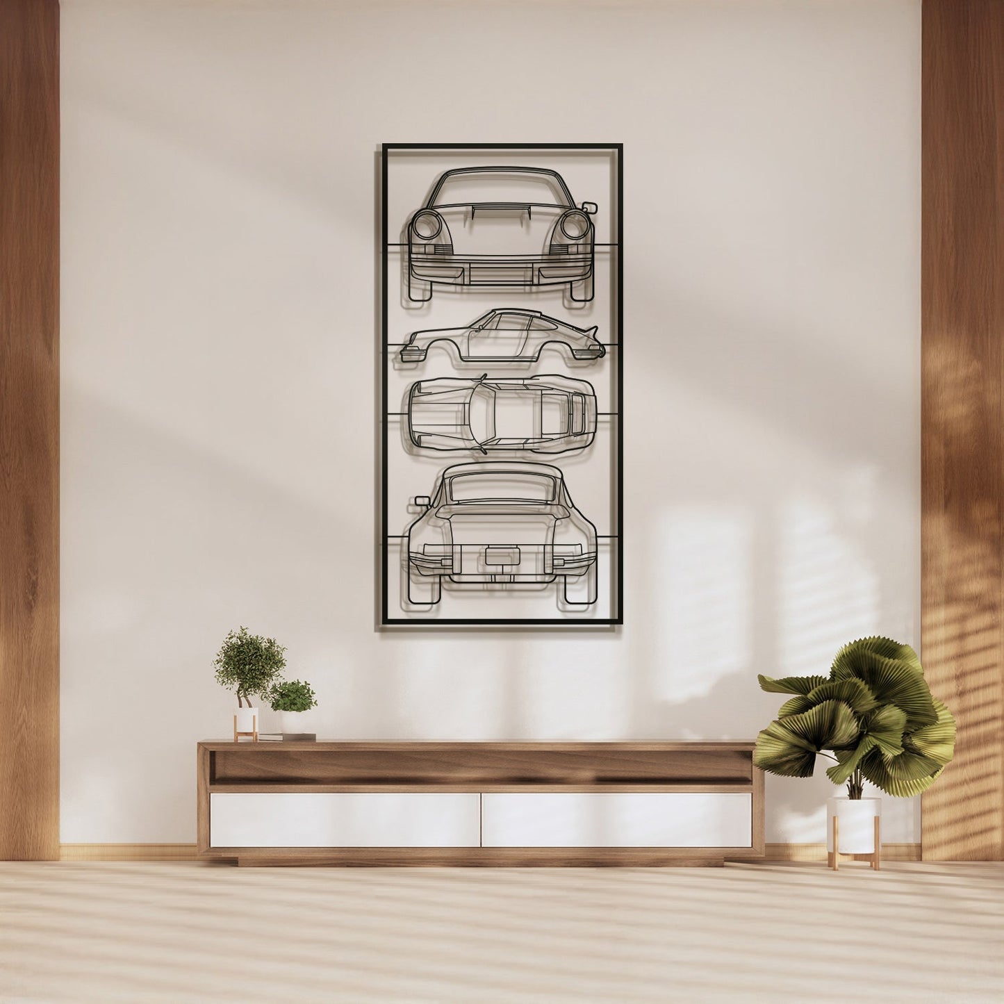 1973 911 Carrera RS 2.7 Quad Profile Metal Frame Silhouette - MT1456