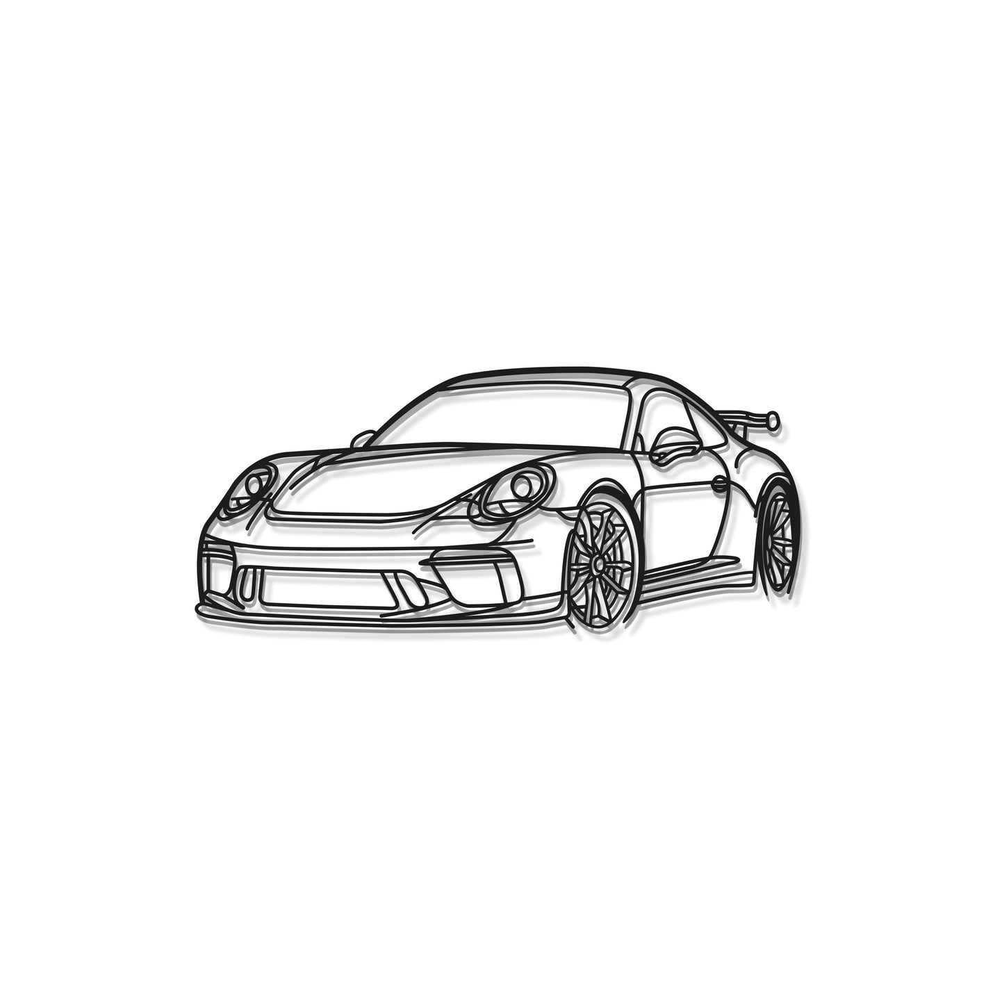 911 GT3 Model 991 Perspective Metal Car Wall Art  - MT0852